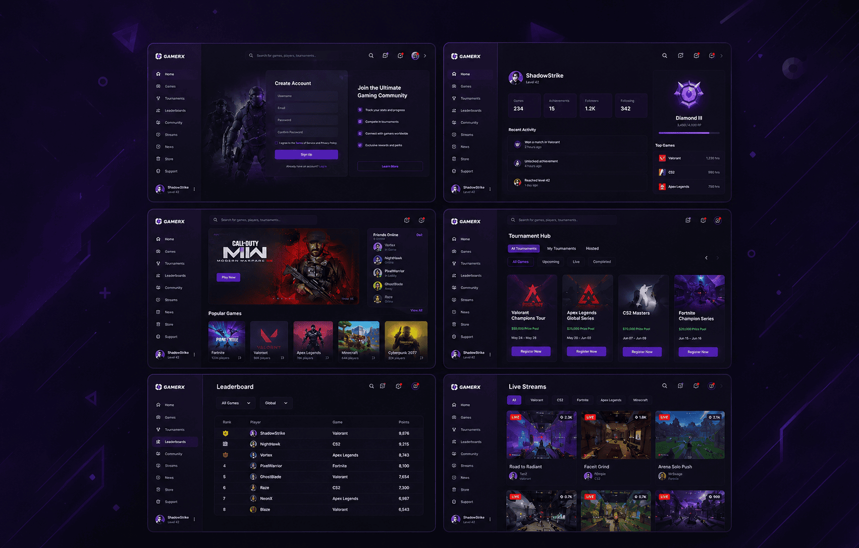 GamerX — Competitive Gaming Platform